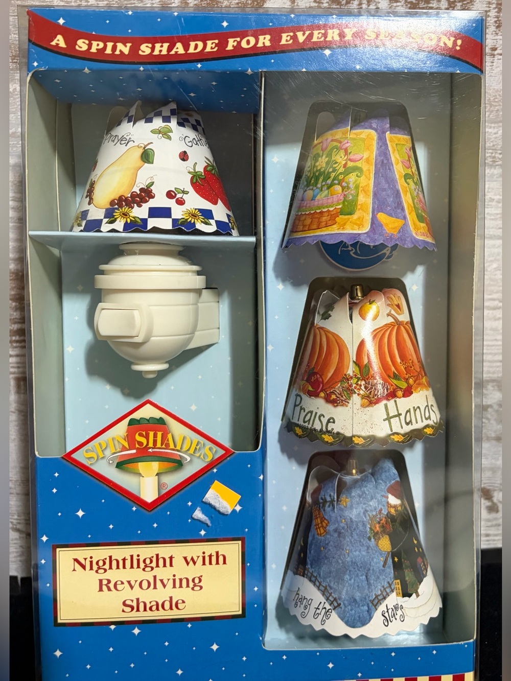 2002 Spin Shades Magical Nightlight Gift Set - 4 Seasonal Revolving Shades